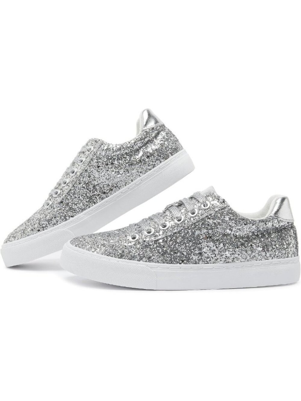 Glitter Sparkly Fashion Sneakers | Shiny Casual Bling Sequin Shoes | Low Cut
